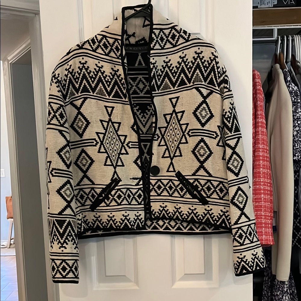 Geometric Black and White Women's Jacket